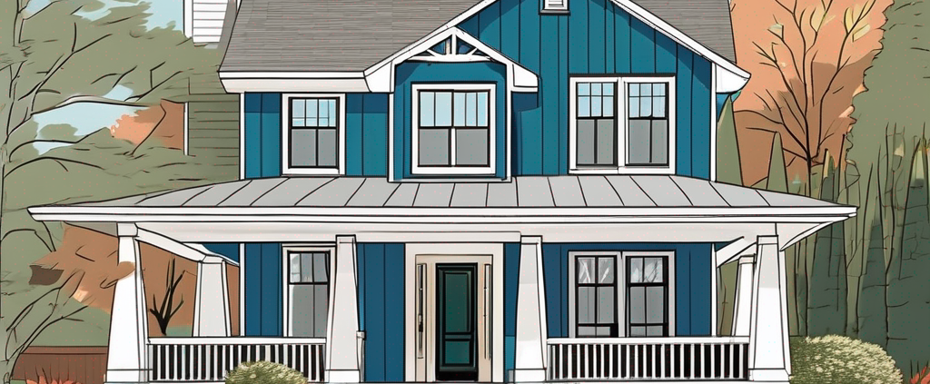 A photograph of a charming suburban home showcasing vibrant james hardie siding in various colors