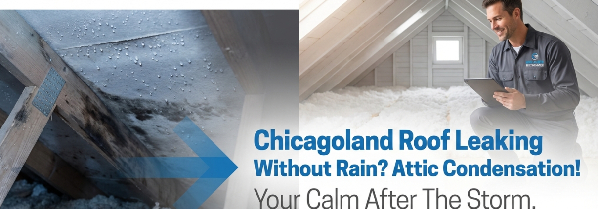 Chicagoland Roof Leaking Without Rain? Attic Condensation!